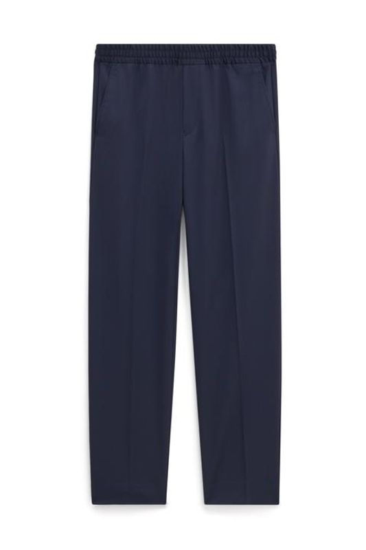 TERRY CROPPPED TROUSERS Navy