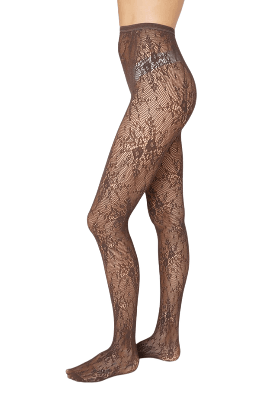 ROSA LACE TIGHTS Dark Brown