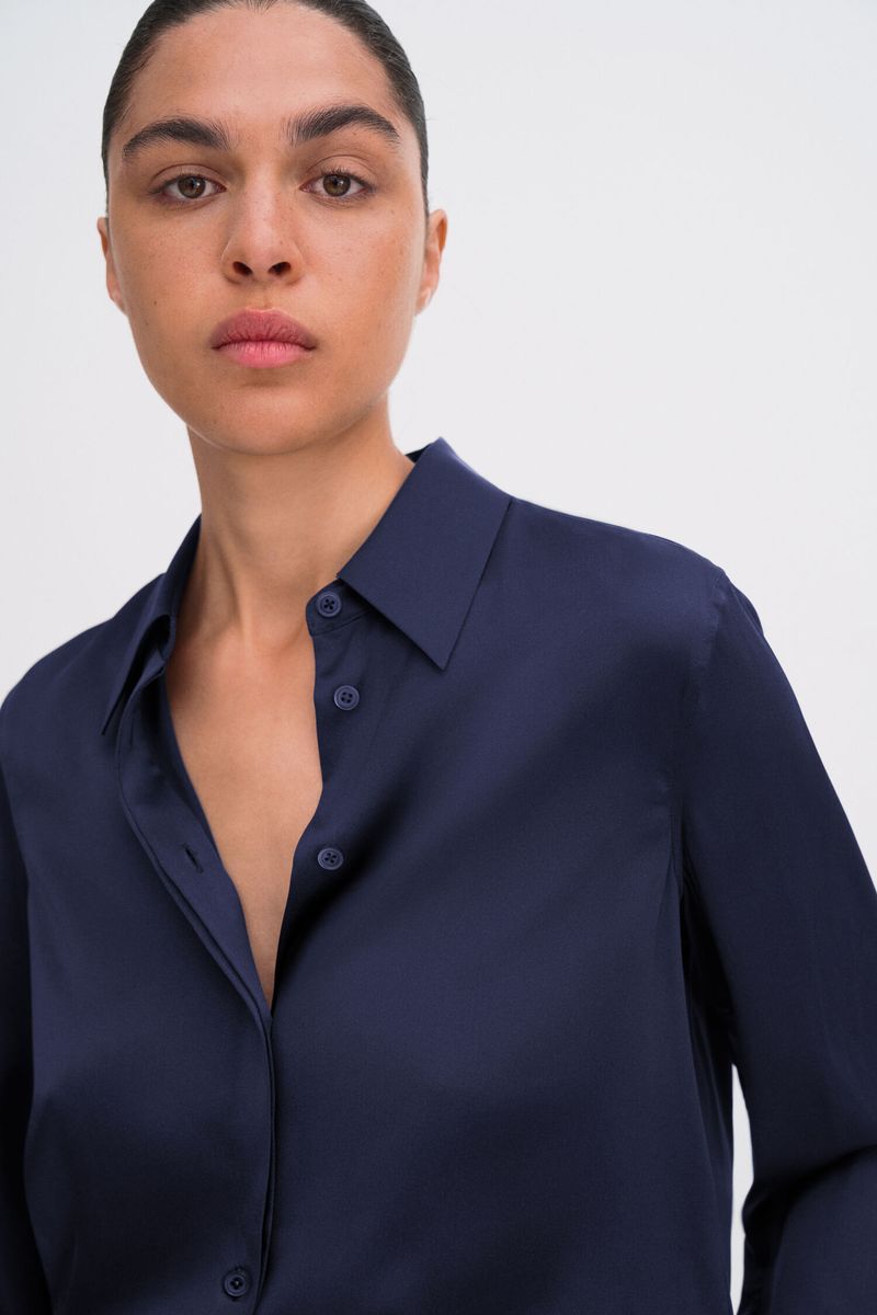 SILK SHIRT Navy