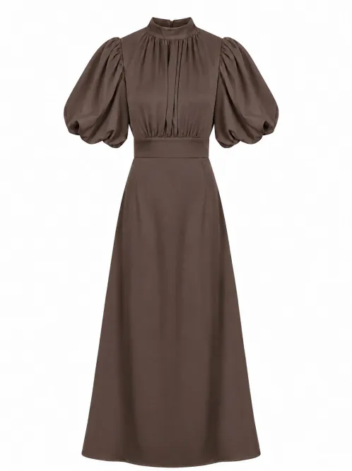 Hovedbilde HOLLY DRESS LONG Coffee Brown