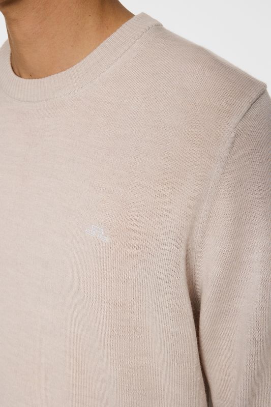 KEANE MERINO CREW NECK Moonbeam Melange