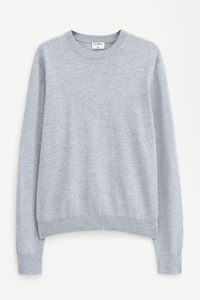 Hovedbilde COTTON MERINO SWEATER Light Grey Melange
