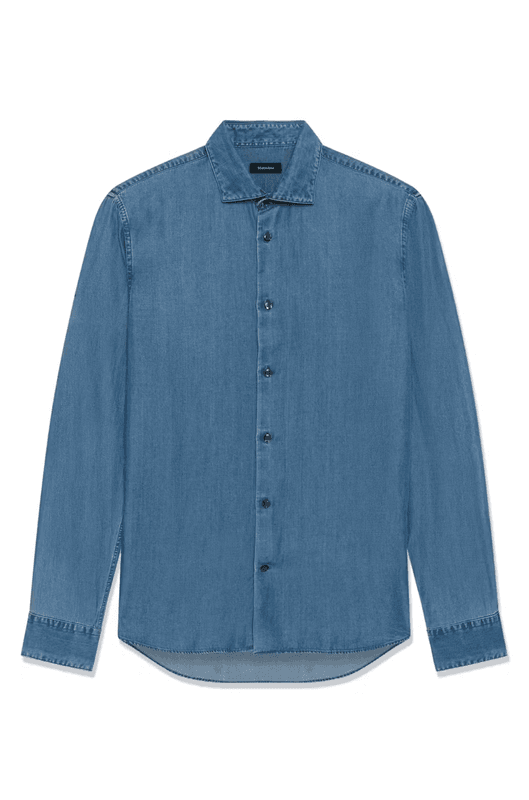 MARC SHORT DENIMSKJORTE Medium Blå 