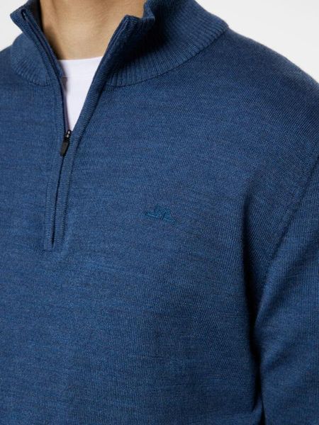 Hovedbilde KIYAN MERINO QUARTER ZIP Vintage Indigo Melange