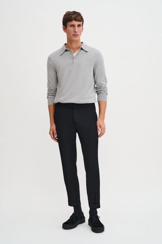 TERRY CROPPPED TROUSERS Black