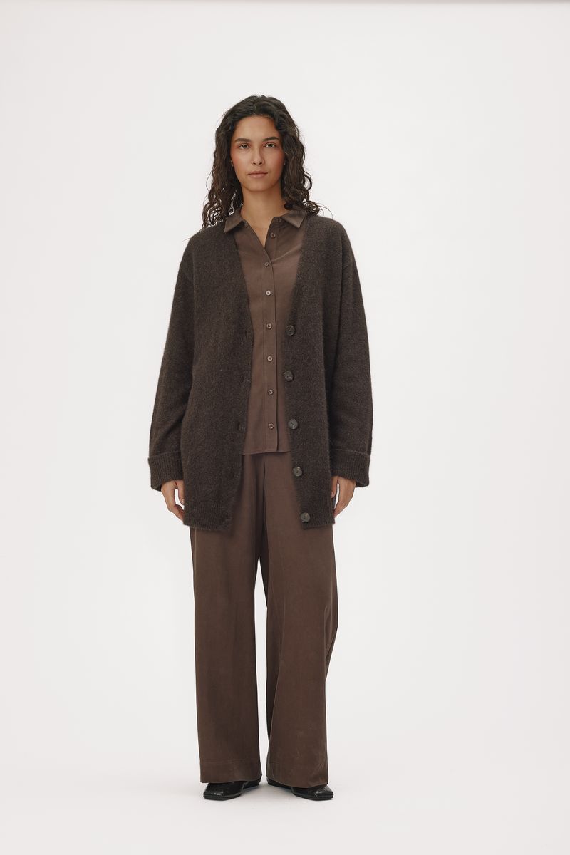 LINA CARDIGAN RACOON Espresso Brown
