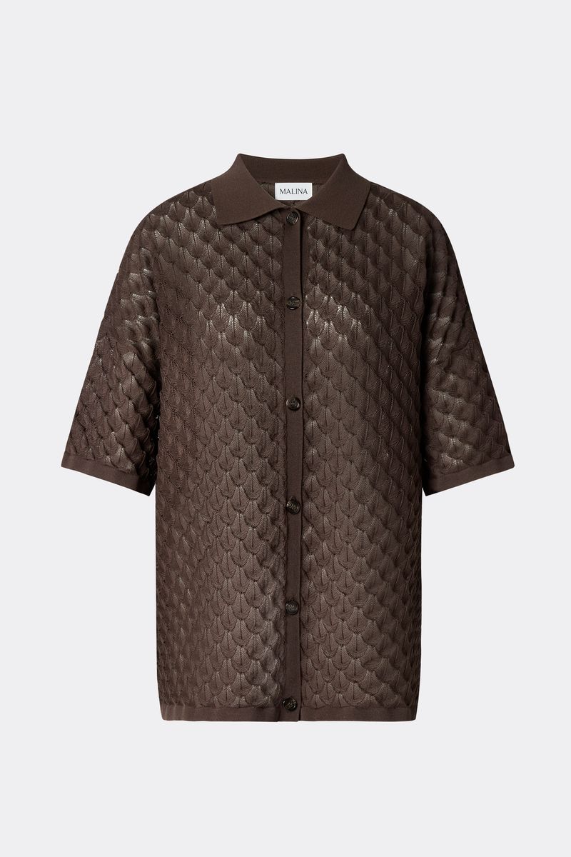 MOA KNITTED SHIRT Chocolate