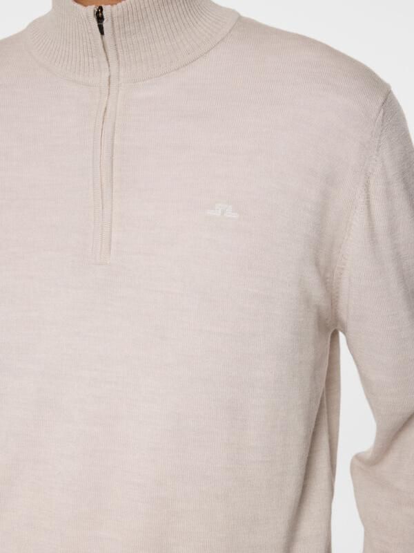 KIYAN MERINO QUARTER ZIP Moonbeam Melange