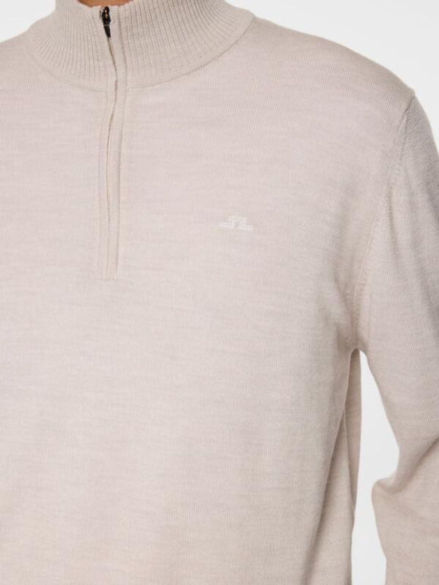 KIYAN MERINO QUARTER ZIP Moonbeam Melange