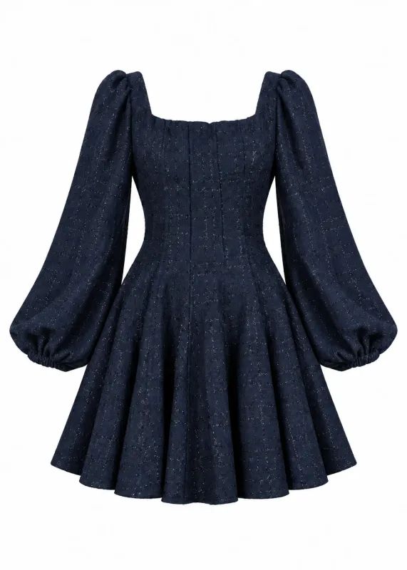 SOPHIE TWEED DRESS Midnight Blue