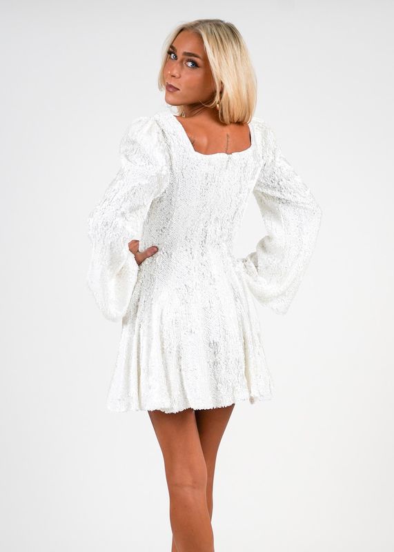 SOPHIE SEQUIN DRESS White