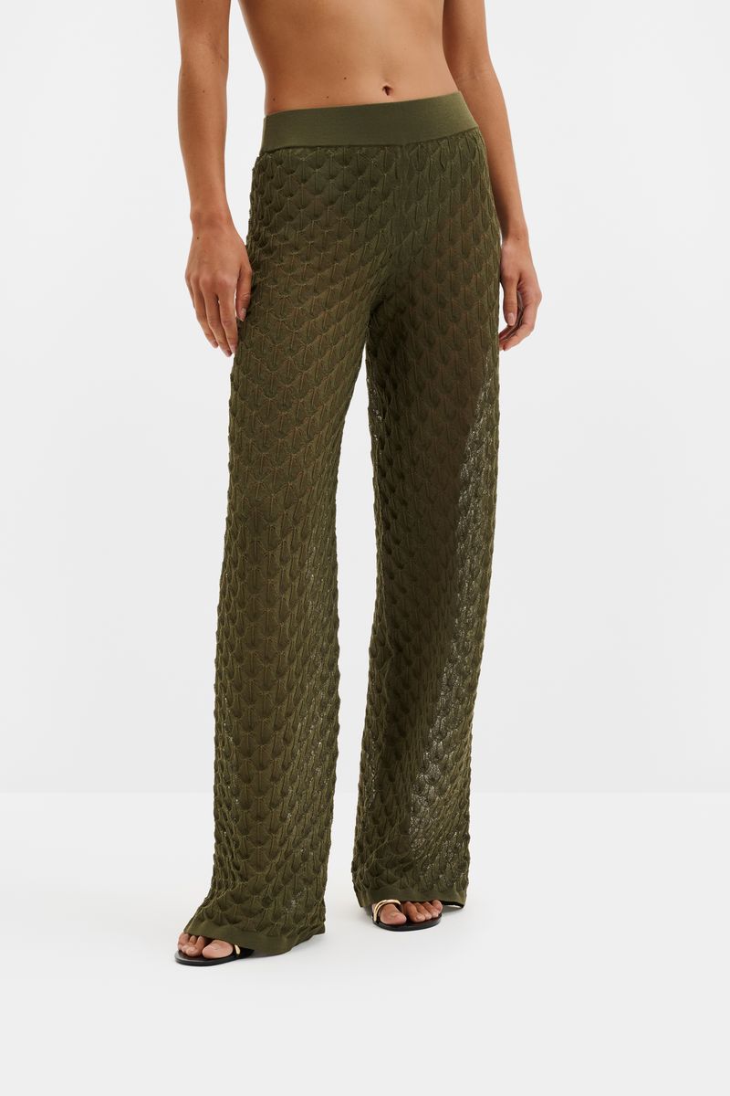 ALISSA KNITTED PANTS Dusty Olive