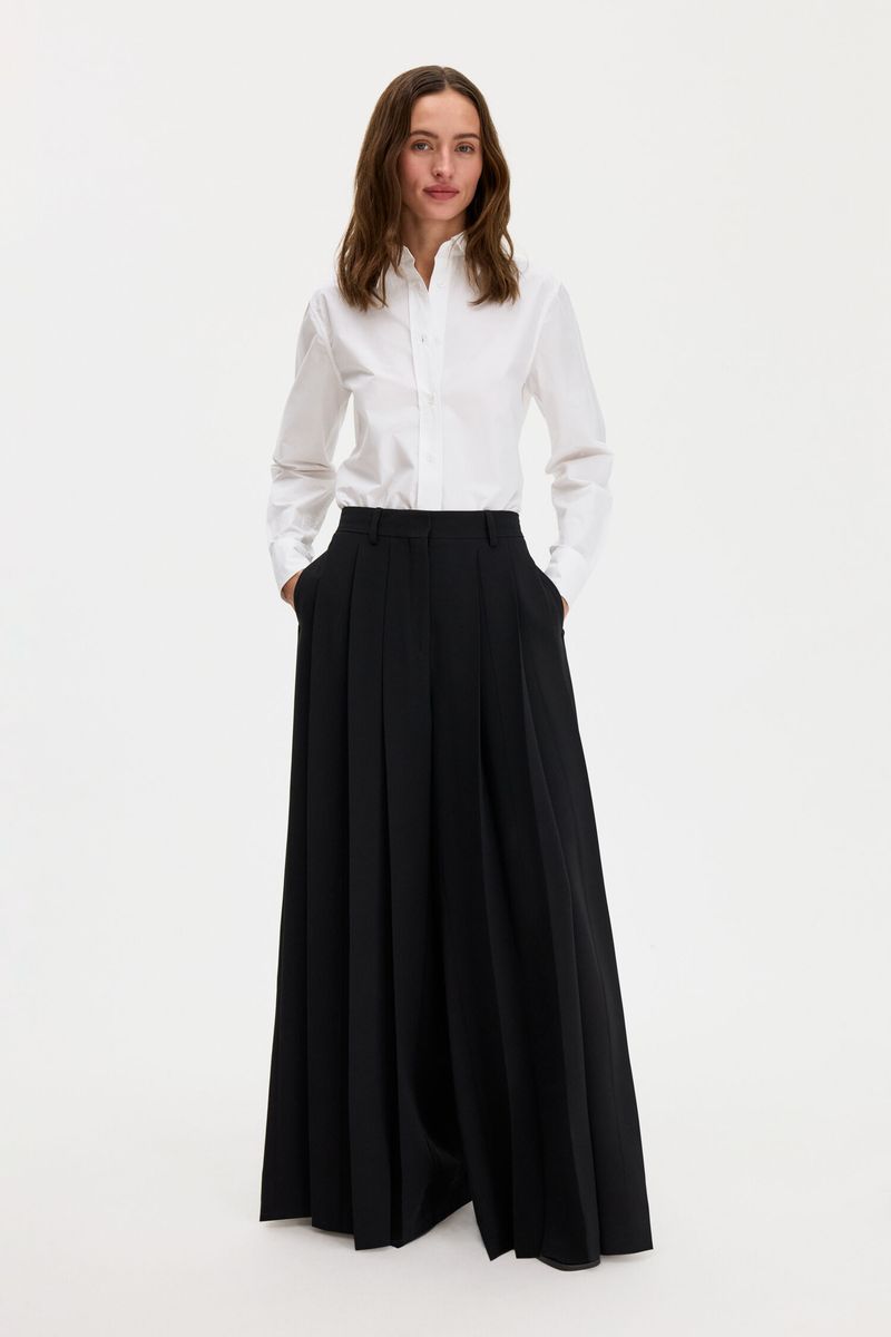 FULLY PLEATED TROUSERS Black