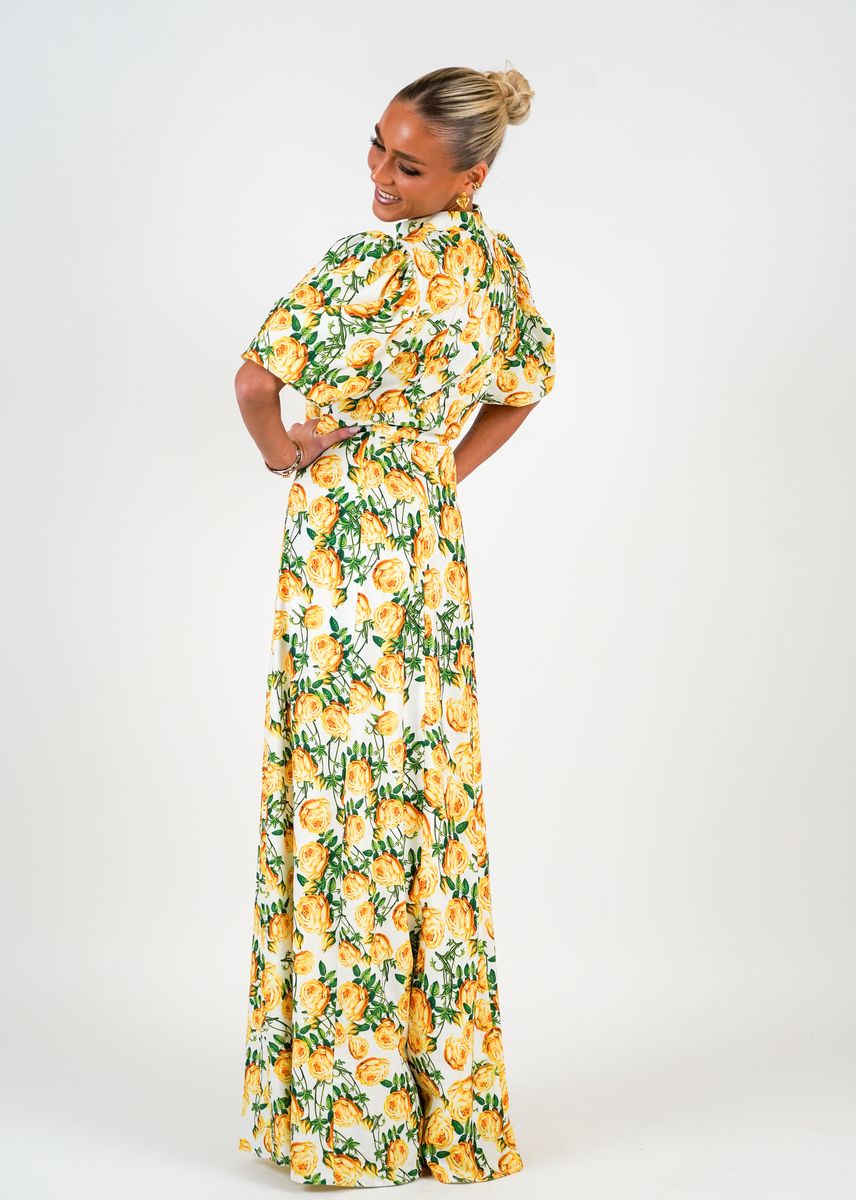 HOLLY DRESS Yellow Roses