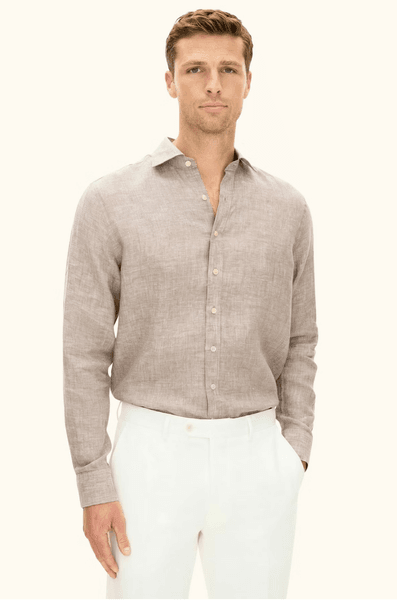 Hovedbilde REGULAR CUT AWAY LINSKJORTE Brun