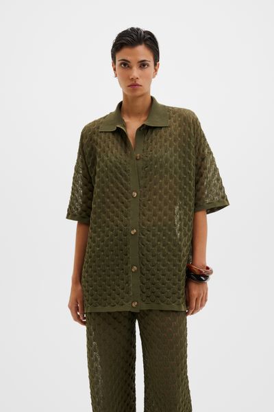 Hovedbilde MOA KNITTED SHIRT Dusty Olive