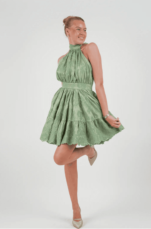 PRINCESS LACE DRESS Green Lace