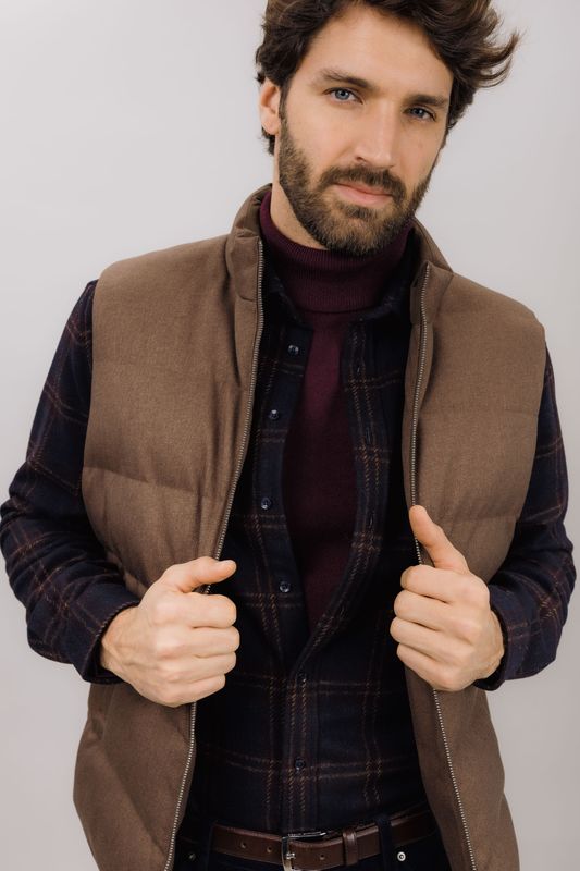 PIERO WOOL SHIRT Navy Check