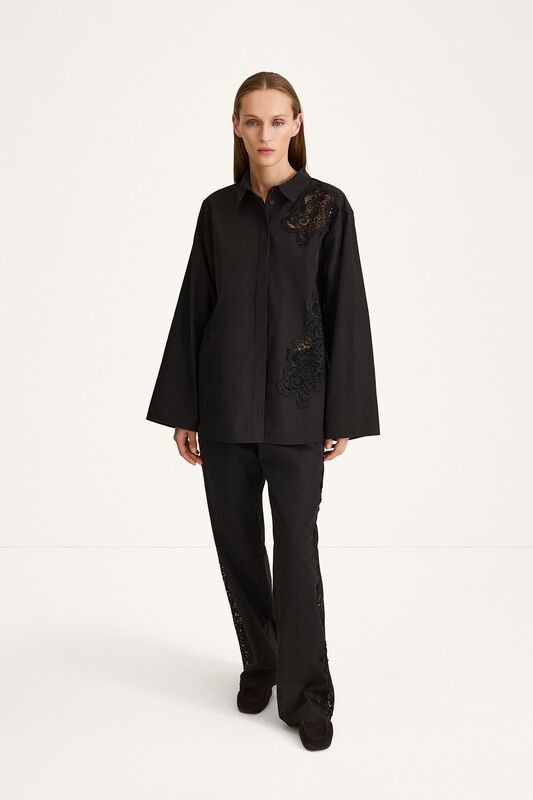 JERALDINE EMBROIDERED TROUSERS Black