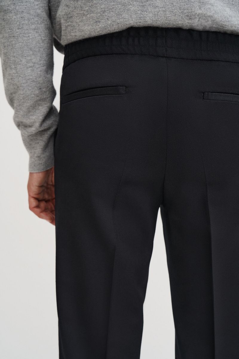 TERRY CROPPPED TROUSERS Black