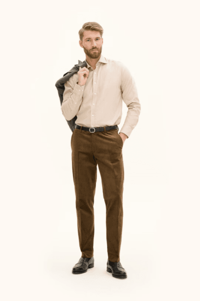 Hovedbilde REG FIT CUT AWAY BRUSHED FLANNEL Light Beige