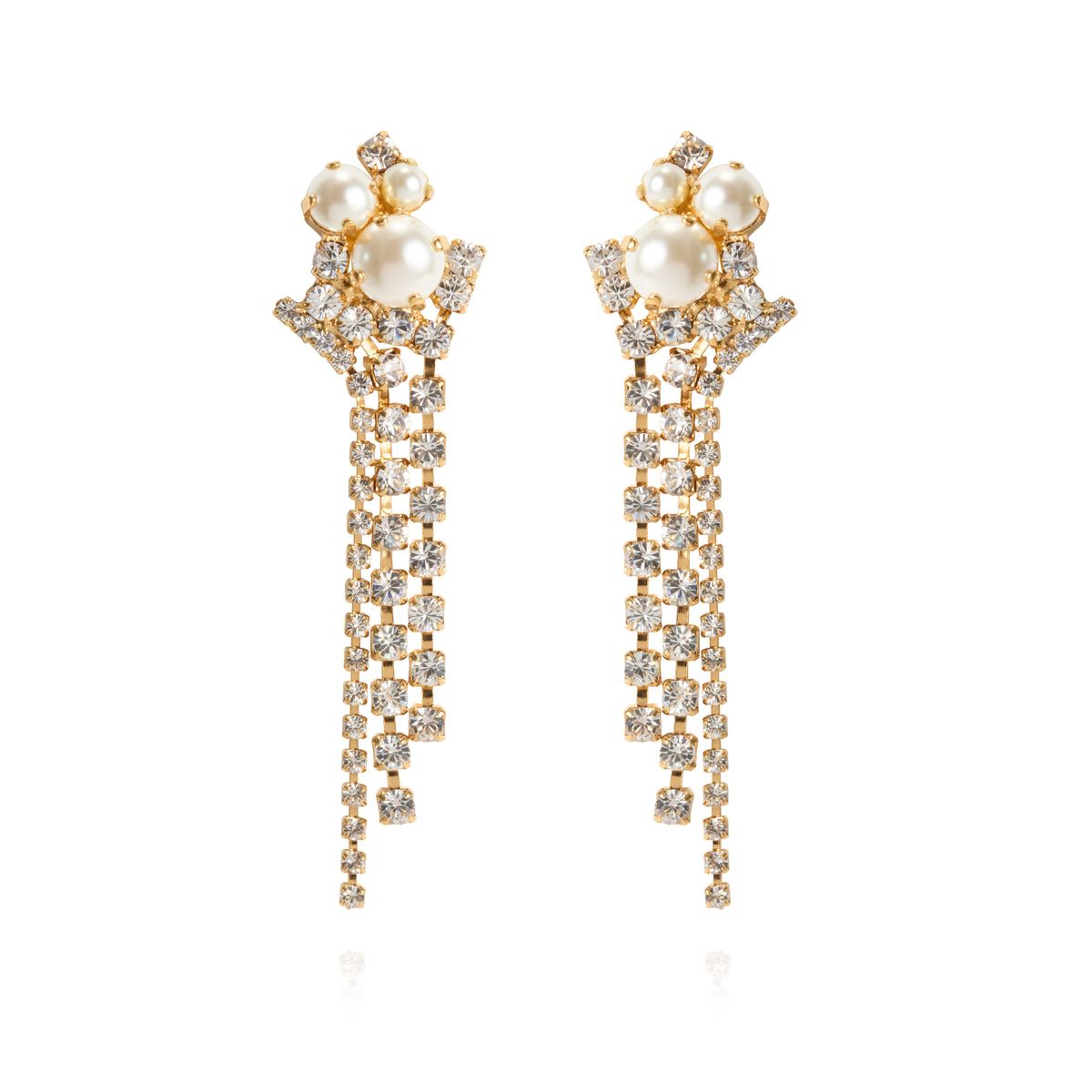 MOLLY STATEMENT EARRINGS Pearl/Crystal