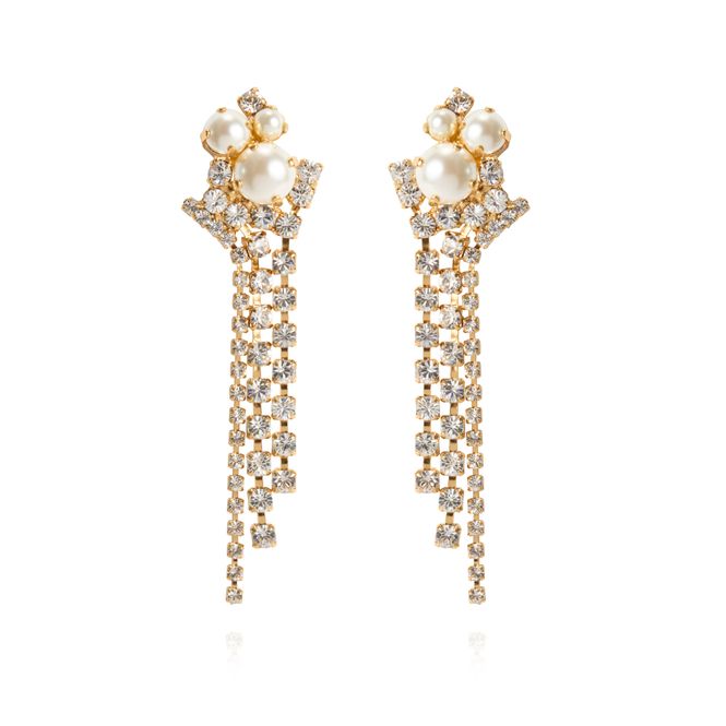 Hovedbilde MOLLY STATEMENT EARRINGS Pearl/Crystal