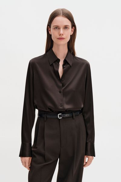 Hovedbilde SILK SHIRT Dark Chocolate