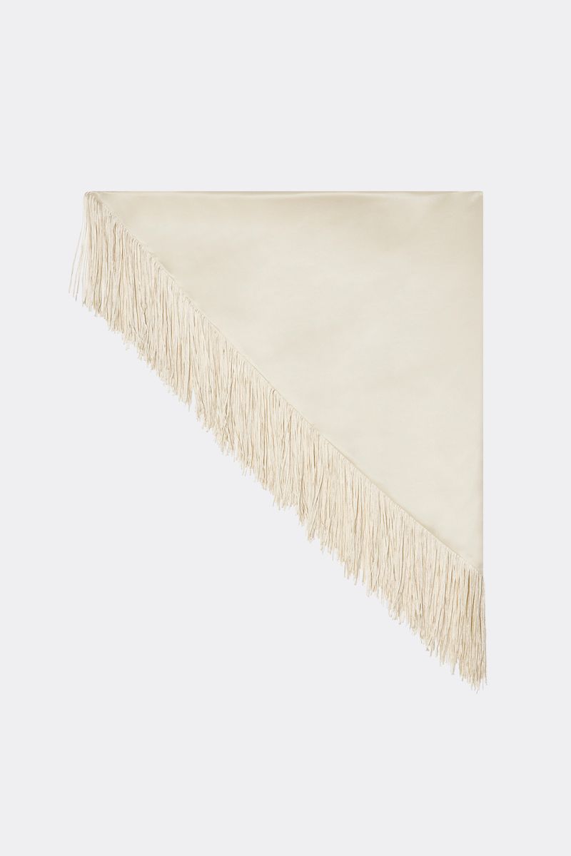 NALIA FRINGE SATIN SCARF
