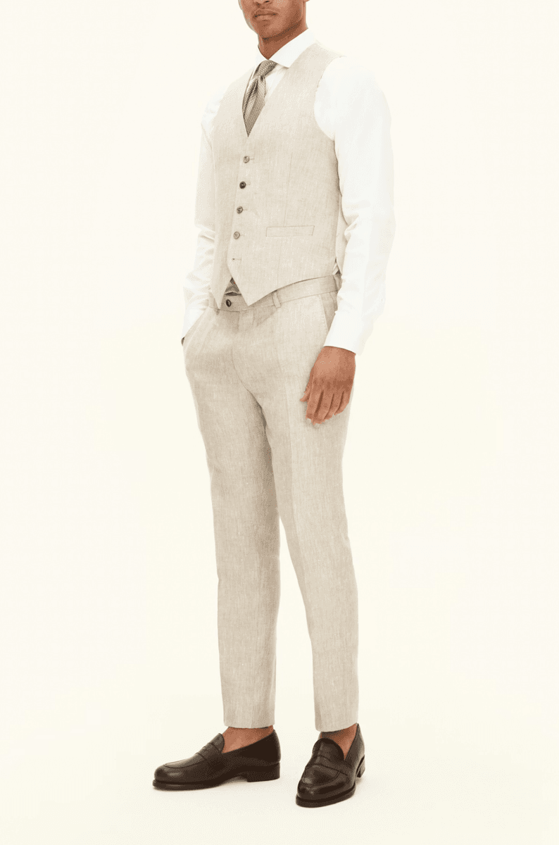 CARLO DRESSVEST I LIN Beige