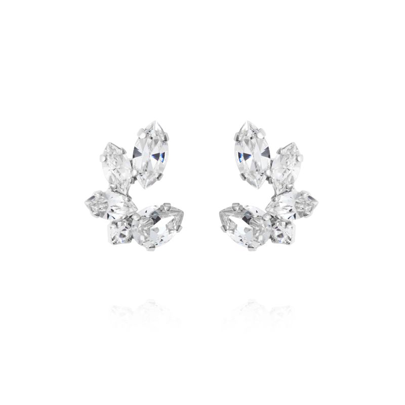 CLARE EARRINGS Rhodium Crystal