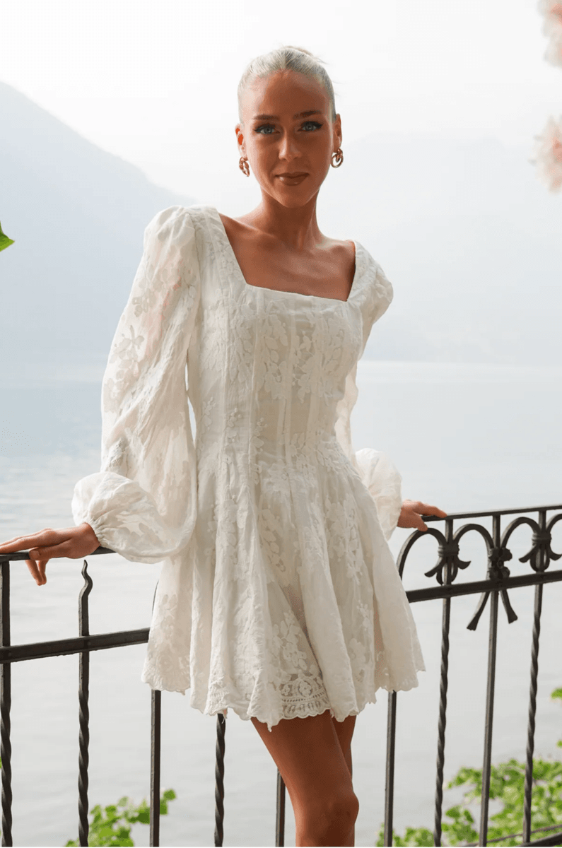 SOPHIE LACE DRESS White
