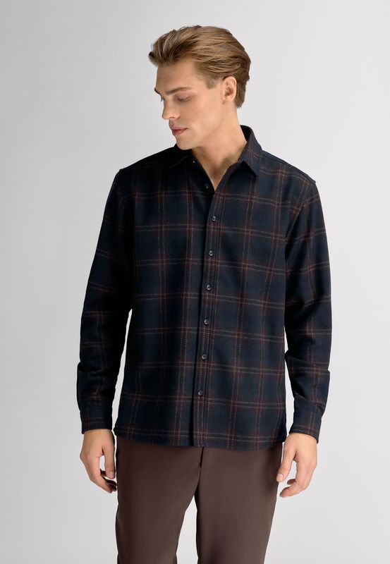 PIERO WOOL SHIRT Navy Check