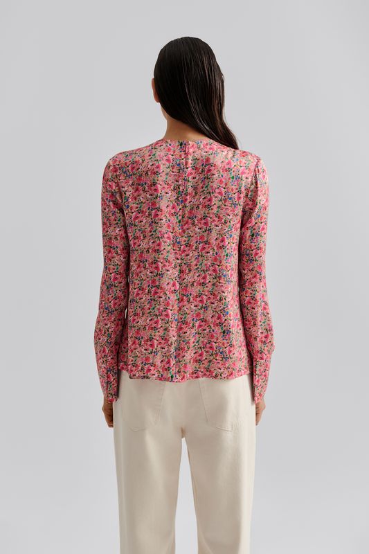 EVIE PLEATED NECKLINE BLOUSE Pink Ditsy