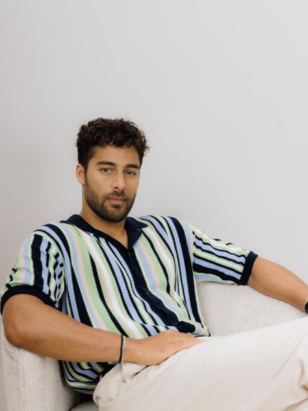 Hovedbilde ARMANDO KORTERMET SKJORTE Mørk Blå Striper