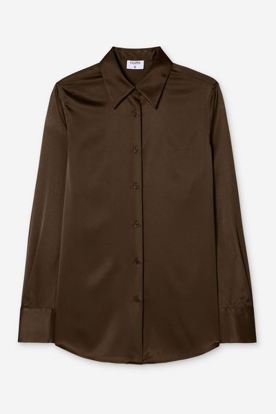Hovedbilde SILK SHIRT Dark Chocolate