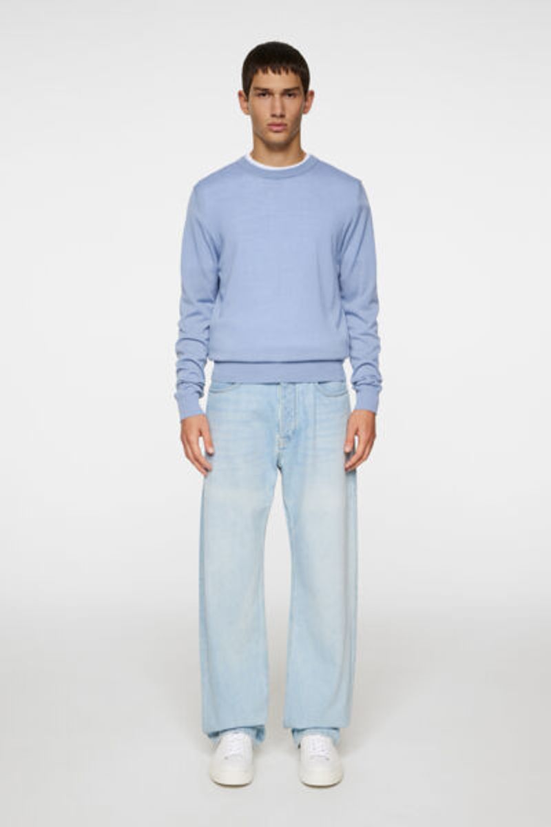 KEANE LIGHT MERINO CREW NECK Rain Washed