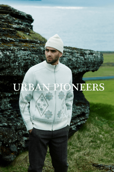Bannerbilde for Urban Pioneers med modell utendørs