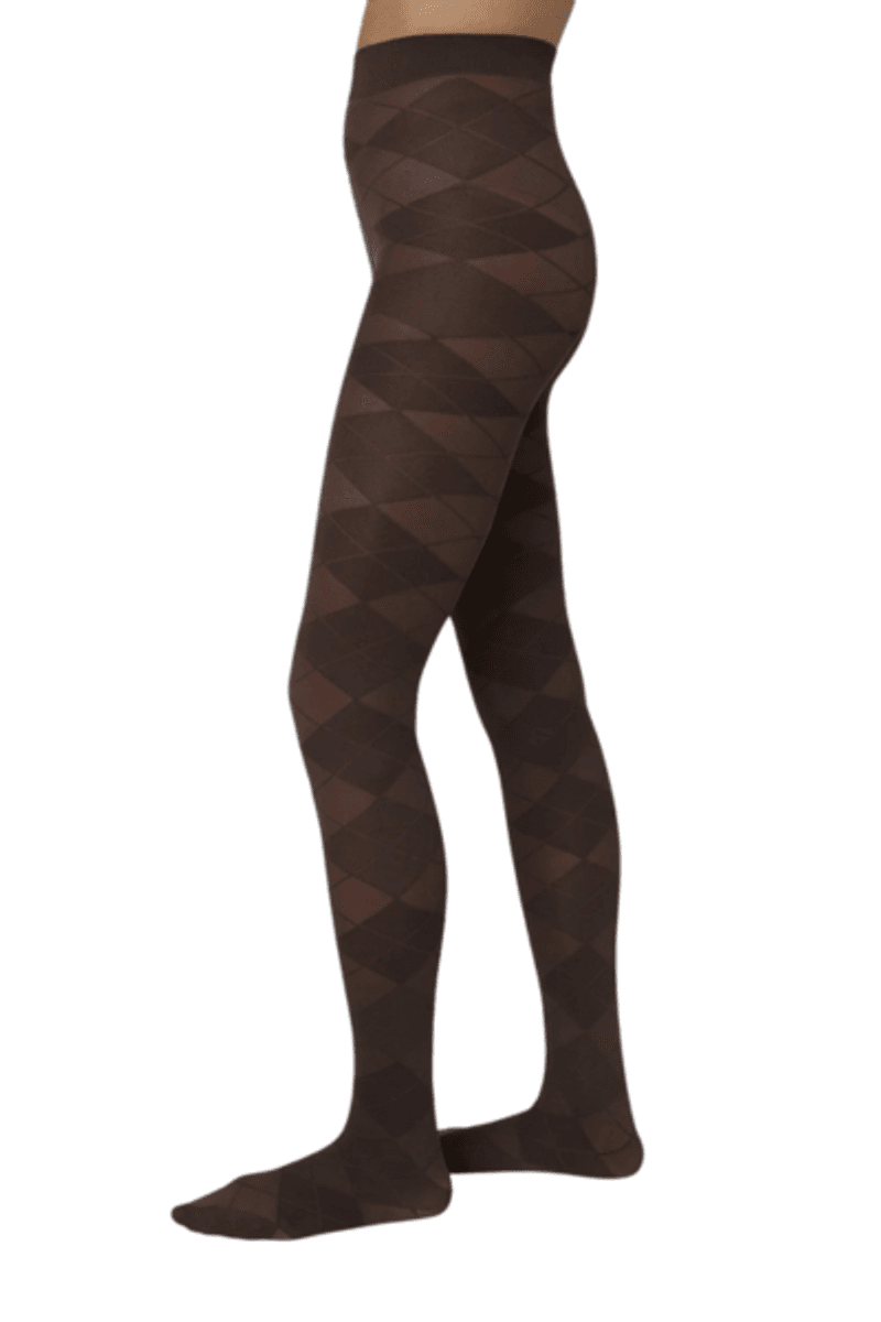 REBECKA ARGYLE TIGHTS Dark Brown